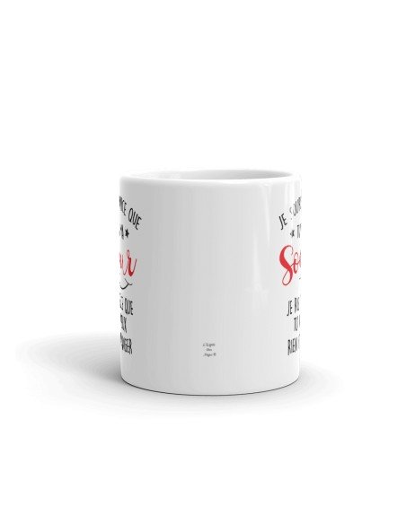 Tasse Mug Cadeau Soeur Anniversaire - Je Souris Je Ris - Idée Originale Personnalisé