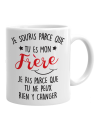 Tasse Mug Cadeau Frère Anniversaire Original - Je Souris Je Ris - 