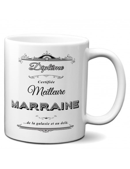 Tasse Mug Cadeau Marraine Diplome Original Baptême Anniversaire