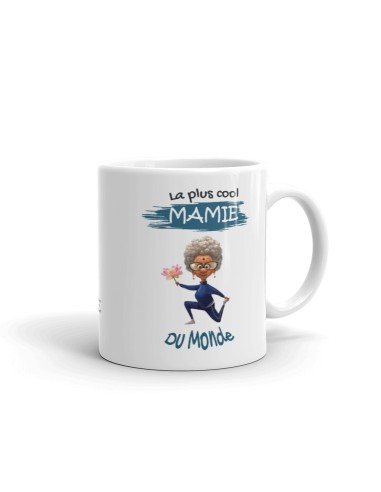 Tasse-Mug Cadeau Mamie La Plus Cool Du Monde Idée Originale Humour Personnalisé Anniversaire Fête des Grands Mères Noël 