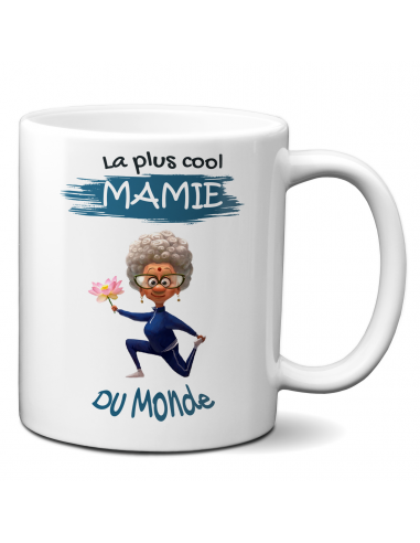 Tasse-Mug Cadeau Mamie La Plus Cool Du Monde Idée Originale Humour Personnalisé Anniversaire Fête des Grands Mères Noël 
