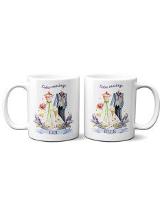 Tasses Deux Mugs Cadeau de Mariage Couple Original Elle et Lui  Romantique Fiançailles 