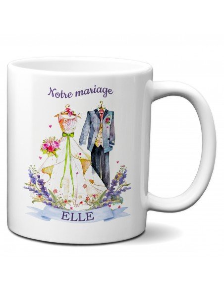 Tasses Deux Mugs Cadeau de Mariage Couple Original Elle et Lui  Romantique Fiançailles 