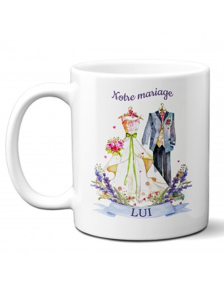 Tasses Deux Mugs Cadeau de Mariage Couple Original Elle et Lui  Romantique Fiançailles 