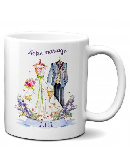Tasses Deux Mugs Cadeau de Mariage Couple Original Elle et Lui  Romantique Fiançailles 