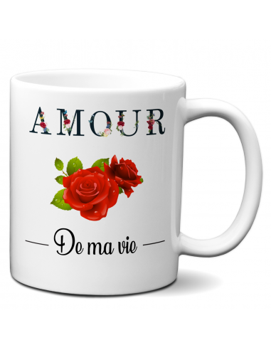 Tasse Mug Cadeau Saint Valentin Couple - Amour de ma Vie - Original Anniversaire Mariage
