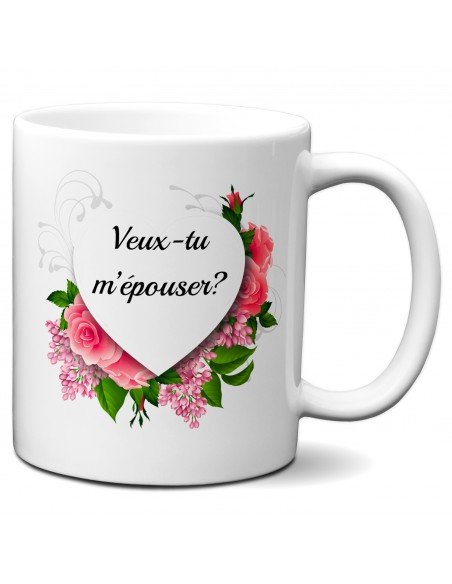 Tasse Mug Cadeau Saint Valentin Couple - Veux tu m'épouser - Original Demande en  Mariage