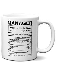 Tasse-Mug Collègue-Manager Valeur Nutritive -- Idée Cadeau Patron Travail Nouveau Job