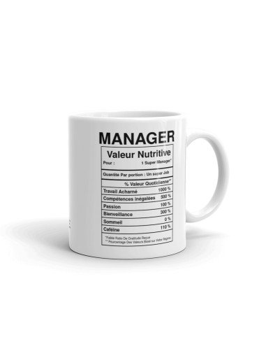 Tasse-Mug Collègue-Manager Valeur Nutritive -- Idée Cadeau Patron Travail Nouveau Job