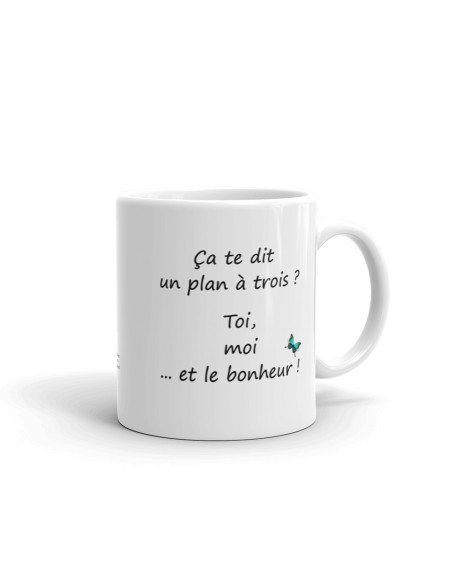 Tasse Mug Humour Plan à trois Idée Cadeau Original Couple Amoureux Mari Femme pour Anniversaire Personnalisé St Valentin Noël