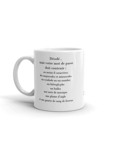 Tasse Mug Cadeau Humour - Mot de Passe - Amusant Dôle Rigolo Collègue Travail Anniversaire