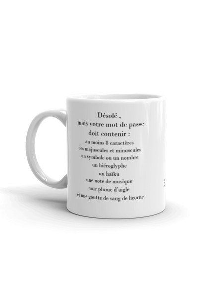 Tasse Mug Cadeau Humour - Mot de Passe - Amusant Dôle Rigolo Collègue Travail Anniversaire