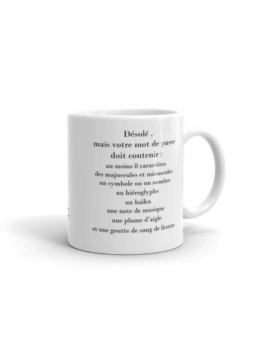 Tasse Mug Cadeau Humour - Mot de Passe - Amusant Dôle Rigolo Collègue Travail Anniversaire
