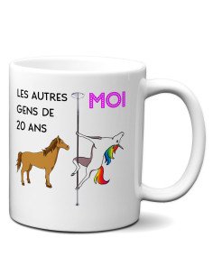 Cadeau Anniversaire 20 ans - Tasse Mug - Les Autres Gens Moi Licorne - Original Personnalisé