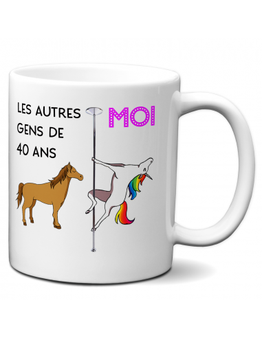 Cadeau Anniversaire 40 ans - Tasse Mug - Les Autres Gens Moi Licorne - Original Personnalisé