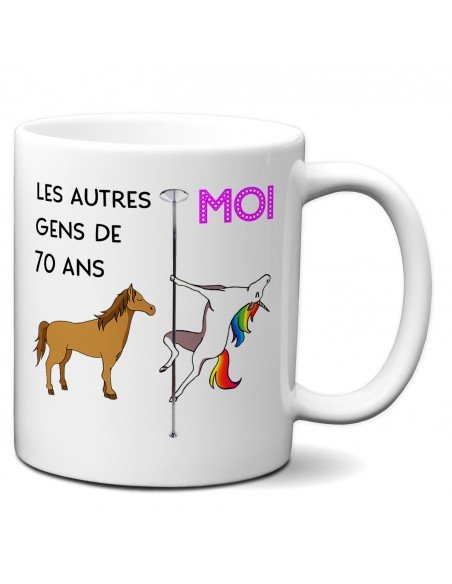 Cadeau Anniversaire 70 ans - Tasse Mug - Les Autres Gens Moi Licorne - Original Personnalisé
