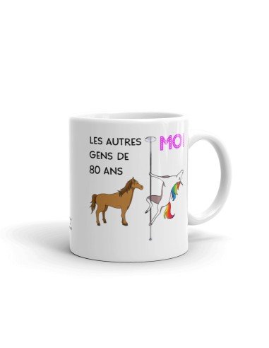 Cadeau Anniversaire 80 ans - Tasse Mug - Les Autres Gens Moi Licorne - Original Personnalisé