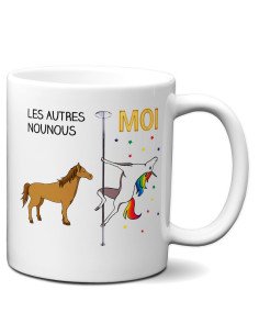 Tasse Mug Cadeau Nounou -Meilleure Nounou Licorne- Original Personnalisé Geniale Anniversaire Fête Noël
