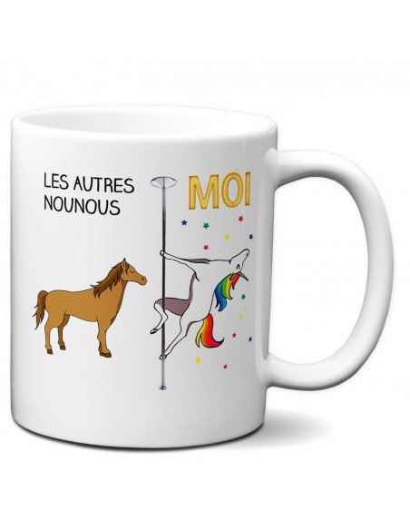 Tasse Mug Cadeau Nounou -Meilleure Nounou Licorne- Original Personnalisé Geniale Anniversaire Fête Noël
