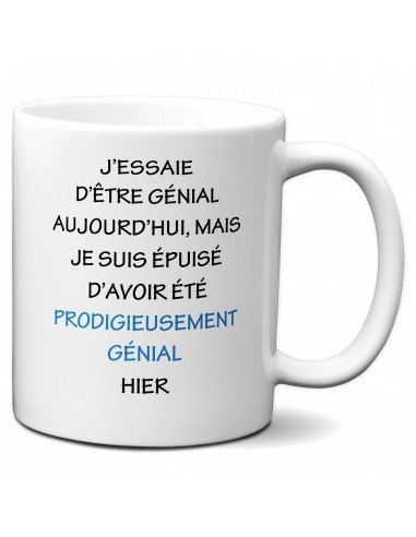 Tasse-Mug Collègue - J'essaie d'être Génial - Idée Cadeau Entreprise Travail Nouveau Job 