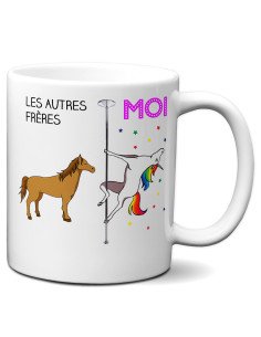 Tasse Mug Cadeau Frère Anniversaire Licorne Idée Originale Personnalisé Amusant Rigolo Humour