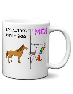 Tasse Mug Cadeau Infirmière - Meilleure Infirmière Licorne - Idée Collègue de Travail Médical