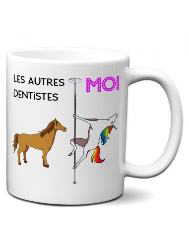 Tasse Mug Cadeau Dentiste- Meilleur Dentiste Femme Homme Licorne - Idée Collègue de Travail Médical