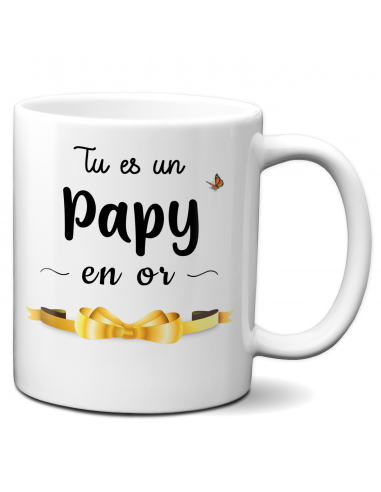 Tasse-Mug Cadeau Papy en Or Idée Originale Humour Personnalisé Anniversaire Fête des Grands Pères Noël 