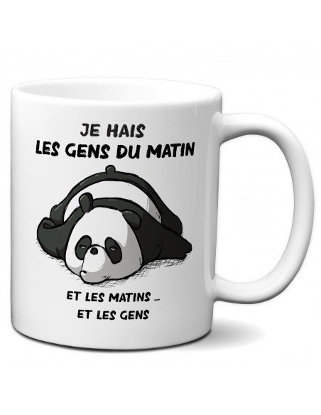Tasse-Mug Cadeau Humour - Je Hais les Gens du Matin - Original Amusant Rigolo