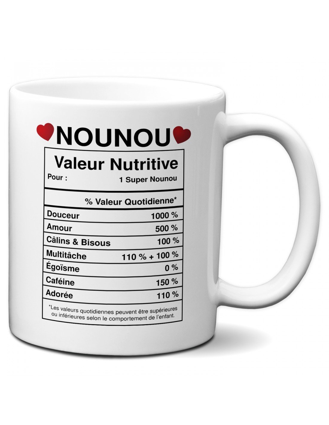 Tasse Mug Cadeau Nounou -Meilleure Nounou Valeur- Original Personnalisé  Geniale Anniversaire Fête Noël