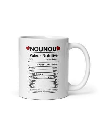 Tasse Mug Cadeau Nounou -Meilleure Nounou Valeur- Original Personnalisé Geniale Anniversaire Fête Noël
