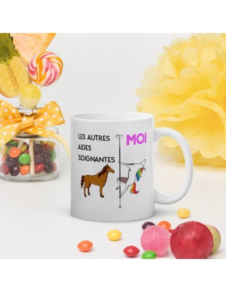 Tasse-Mug Meilleure Aide-soignante Licorne - Idée Cadeau Humour Original Anniversaire