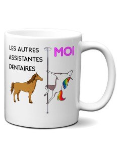 Tasse-Mug Meilleure Assistante Dentaire Licorne - Idée Cadeau Humour Original Anniversaire