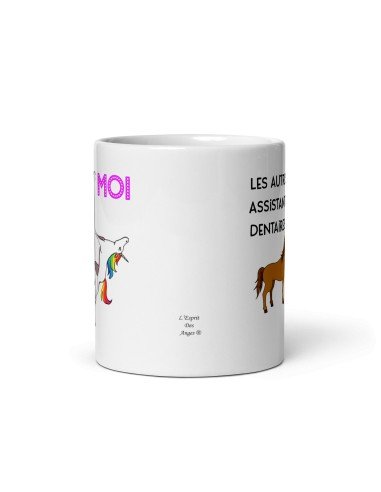 Tasse-Mug Meilleure Assistante Dentaire Licorne - Idée Cadeau Humour Original Anniversaire