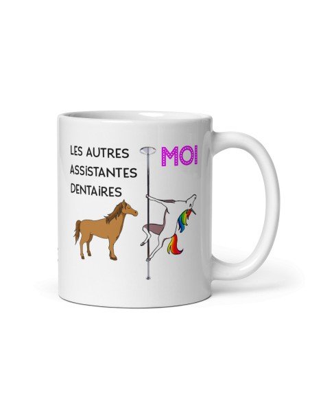 Tasse-Mug Meilleure Assistante Dentaire Licorne - Idée Cadeau Humour Original Anniversaire