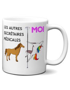 Tasse-Mug Meilleure Secrétaire Médicale Licorne - Idée Cadeau Humour Original Anniversaire