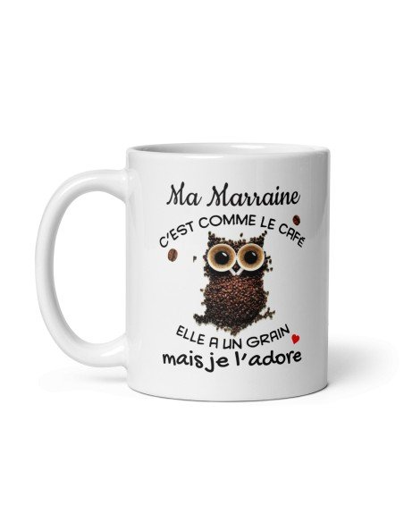 Tasse Mug Cadeau Marraine Comme le Café  Original Baptême Anniversaire Humour
