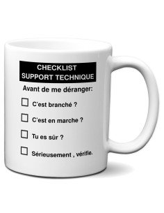 Tasse-Mug Cadeau - Checklist Assistance Technique -  Ingénieur Geek Informatique Humour 