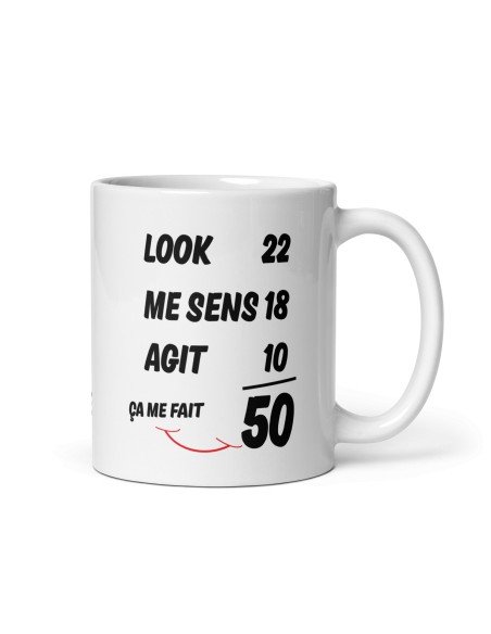 Cadeau Anniversaire Homme 50 ans - Tasse Mug - Ça me fait 50 ans - Original Personnalisé Humour