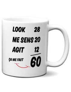 Cadeau Anniversaire Homme 60 ans - Tasse Mug - Ça me fait 60 ans - Original Personnalisé Humour