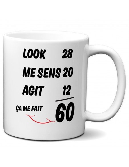 Cadeau Anniversaire Homme 60 ans - Tasse Mug - Ça me fait 60 ans - Original Personnalisé Humour