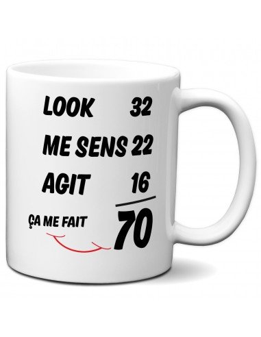 Cadeau Anniversaire Homme 70 ans - Tasse Mug - Ça me fait 70 ans - Original Personnalisé Humour