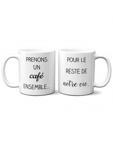 Tasses Deux Mugs Cadeau de Mariage Couple Original  Fiançailles Romantique 