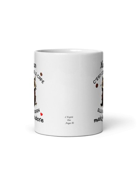 Tasse-Mug Cadeau - Maman c'est comme le Café elle a un Grain- Idée Cadeau Humour Maman Original Anniversaire Fête de Mères 