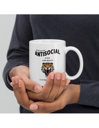 Tasse-Mug Cadeau Humour- Je ne suis pas Antisocial Je suis Juste Sélectif -  Original Amusant Anniversaire Collègue