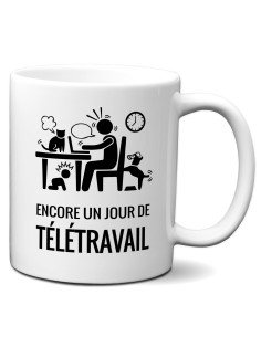Tasse Mug Idée Cadeau  Collègue de Travail - Encore un Jour de Télétravail - Humour Amusant 