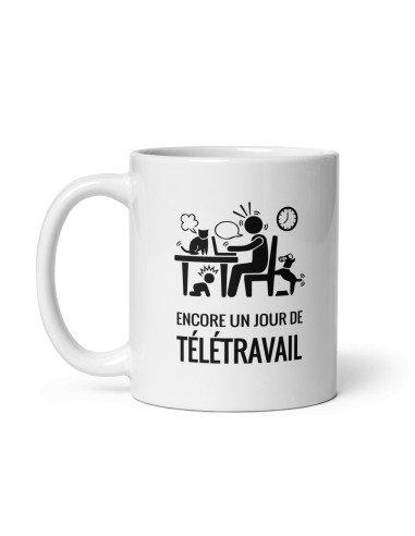 Tasse Mug Idée Cadeau  Collègue de Travail - Encore un Jour de Télétravail - Humour Amusant 