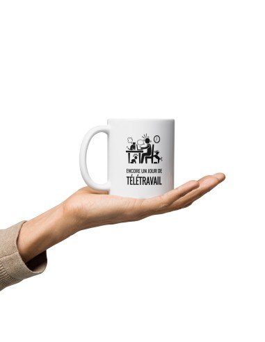 Tasse Mug Idée Cadeau  Collègue de Travail - Encore un Jour de Télétravail - Humour Amusant 