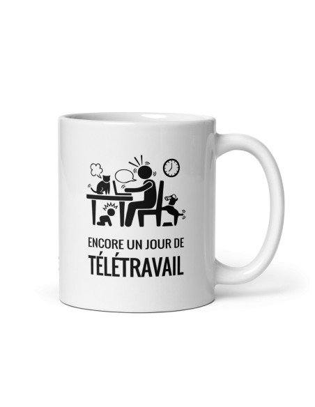 Tasse Mug Idée Cadeau  Collègue de Travail - Encore un Jour de Télétravail - Humour Amusant 
