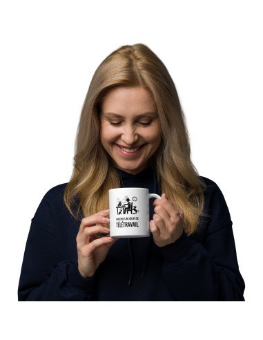 Tasse Mug Idée Cadeau  Collègue de Travail - Encore un Jour de Télétravail - Humour Amusant 